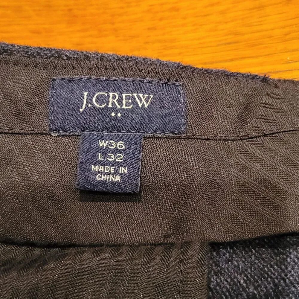 J.CREW Men's Thompson Pants Blue Wool Blend Twill Dress Pants 36x32